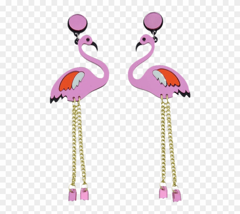 Wings Bird Chain Drop Earrings In Purple Kigmy3740553 - Purple Color Acrylic Flamingo Shape Statement Earrings #1172805