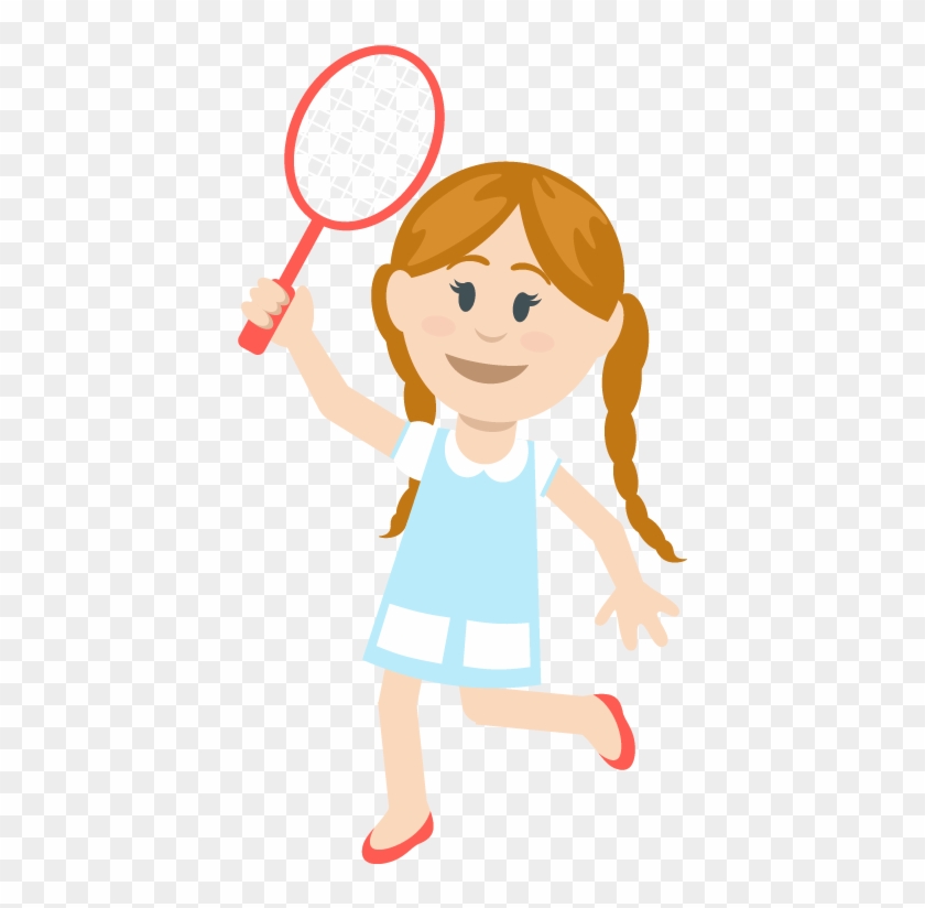 Girl Badminton Clip Art - Service #1172824