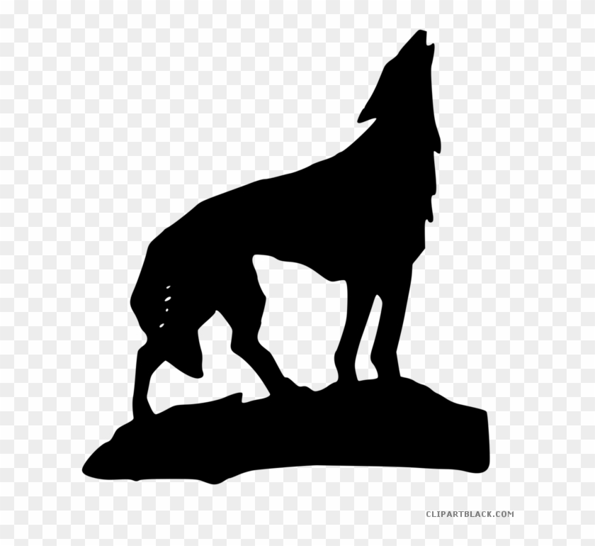 Gray Wolf Animal Free Black White Clipart Images Clipartblack - Wolf Clip Art #1172845
