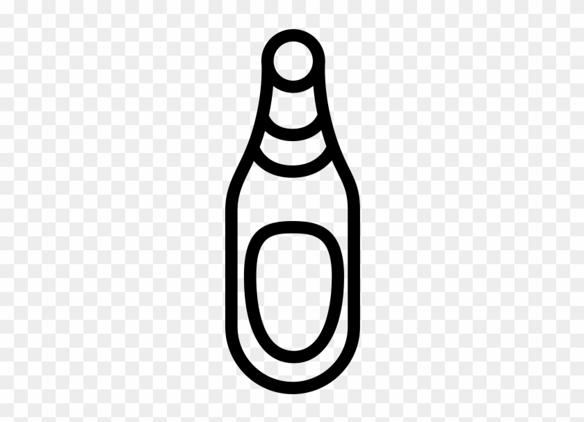 Beer Bottle Rubber Stamp - Line Art #1173002