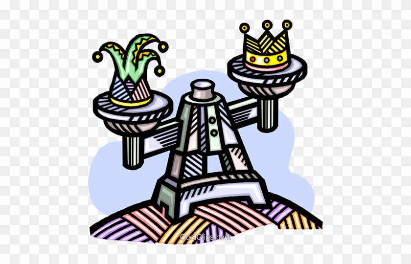 Crown And Jester Hat On A Scale Royalty Free Vector - King's Jackal Als Ebook Von Richard Harding-davis #1173437