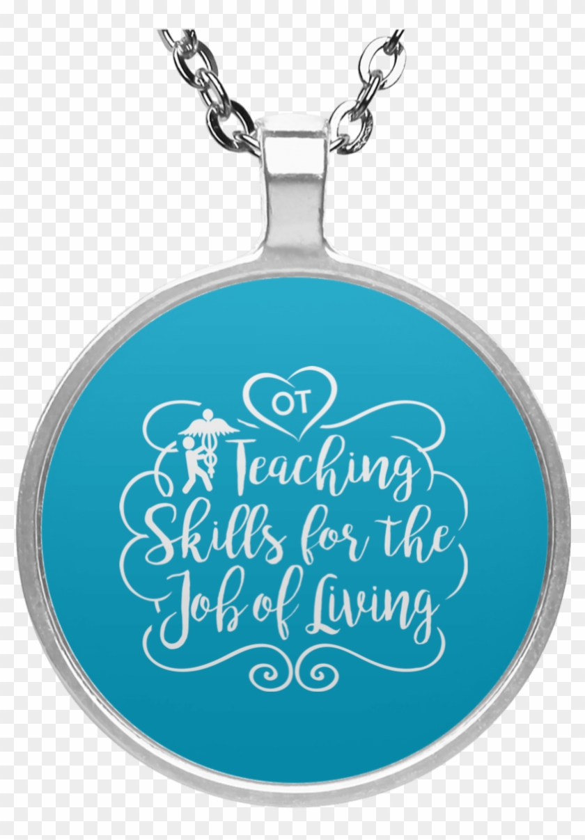 Ot Teaching Occupational Therapy Circle Necklace - Welsh Corgi Christmas Wreath Round Pendant Necklace #1173470