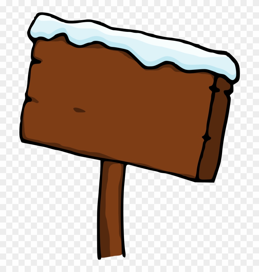Wooden Sign Post Clip Art Free Wooden Sign Post With - Snow #1173485