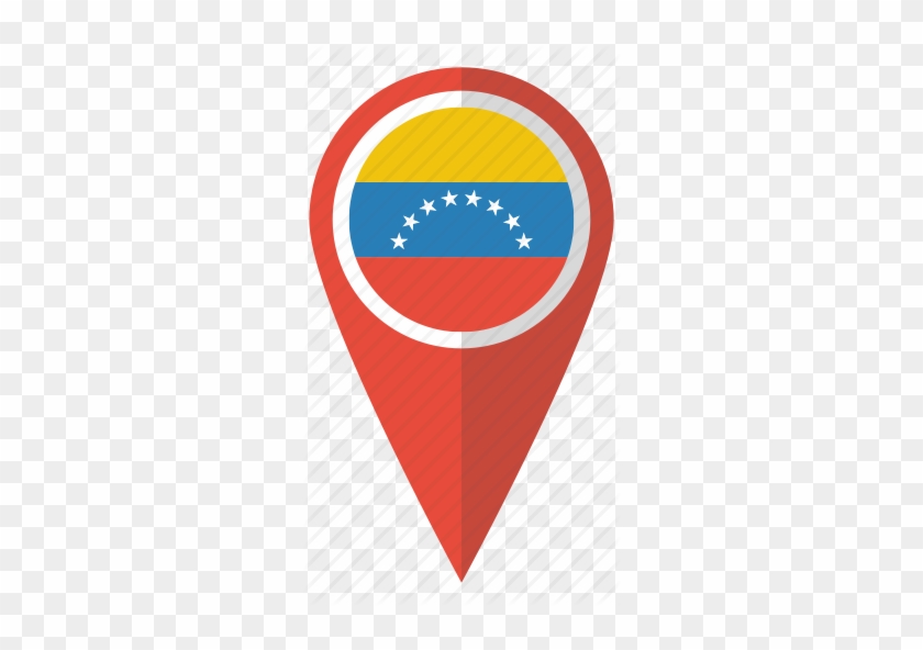 Map And Flag Of Venezuela With Shadow On White Background - Poland Map Pin Png #1173566