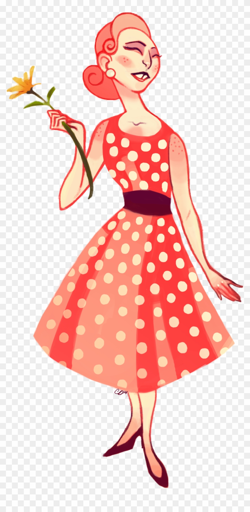 Original Characters Based Off Of A Caddy Vintage Housewive - Polka Dot #1174088