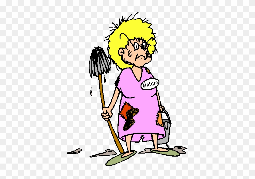 Don't Know About The Spring Cleaning, But I Am - Old Lady Cleaning Cartoon #1174187