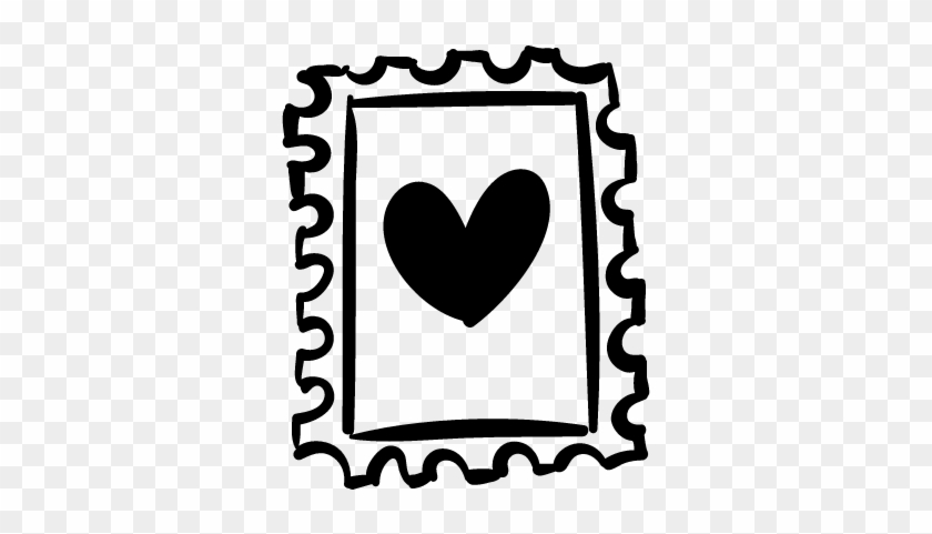 Stamp With Heart Drawing Vector - Dibujo Sello #1174285