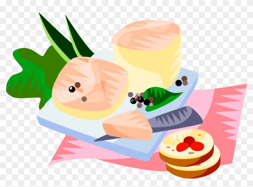 Vector Illustration Of European French Cuisine Foie - Foie Gras Clipart #1174454