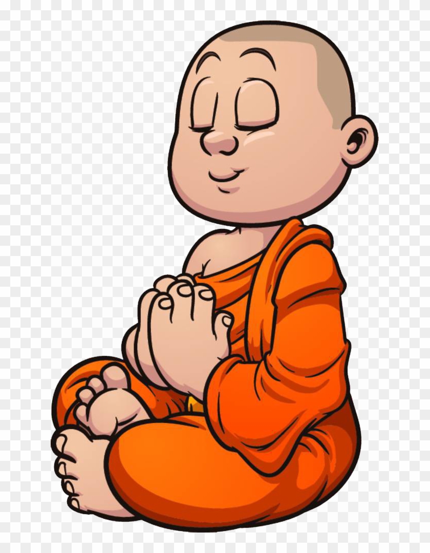 Portrait Clipart Namaste - Cartoon Monk #1174520