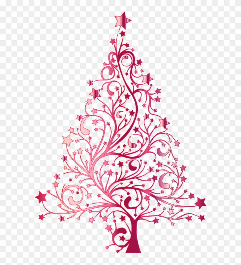 Royalty Free Retro Pink Background - Christmas Tree Silhouette Png #1174945