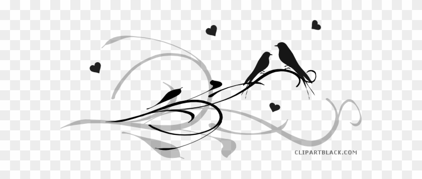 Love Birds Animal Free Black White Clipart Images Clipartblack - Line Bird Art #1175130