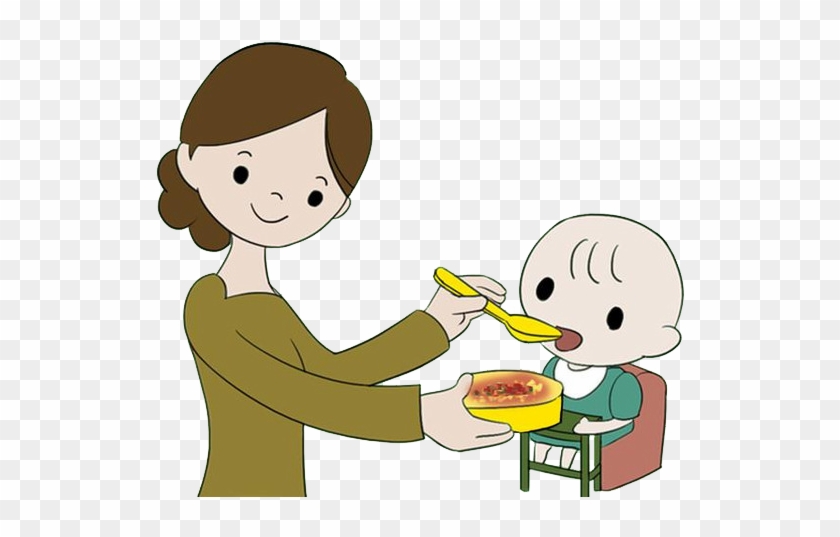 Baby Food Eating Infant Child - Mom Feeding Baby Clipart #1175156