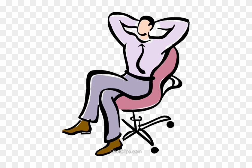 Man Relaxing At Work Royalty Free Vector Clip Art Illustration - Relaxing At Work Clipart #1175249