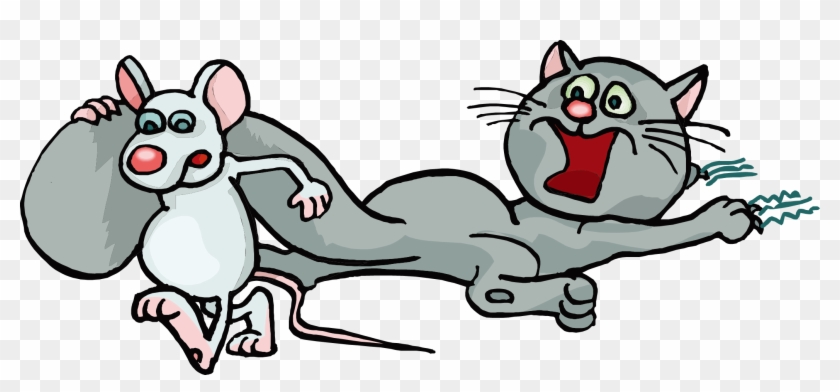 Computer Mouse Cat Rat Clip Art - Cats Vs Rats Cartoon - Free Transparent  PNG Clipart Images Download