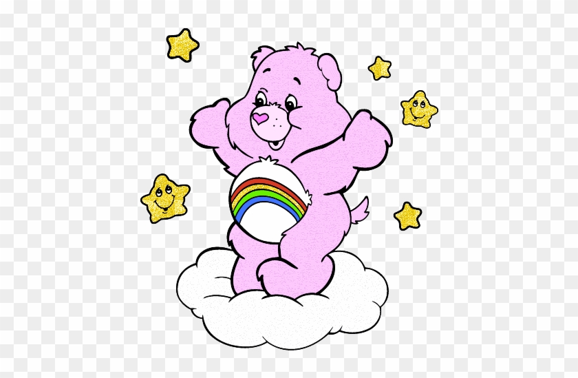 Clipart Graphic Myspace - Purple Care Bear Rainbow #1175499