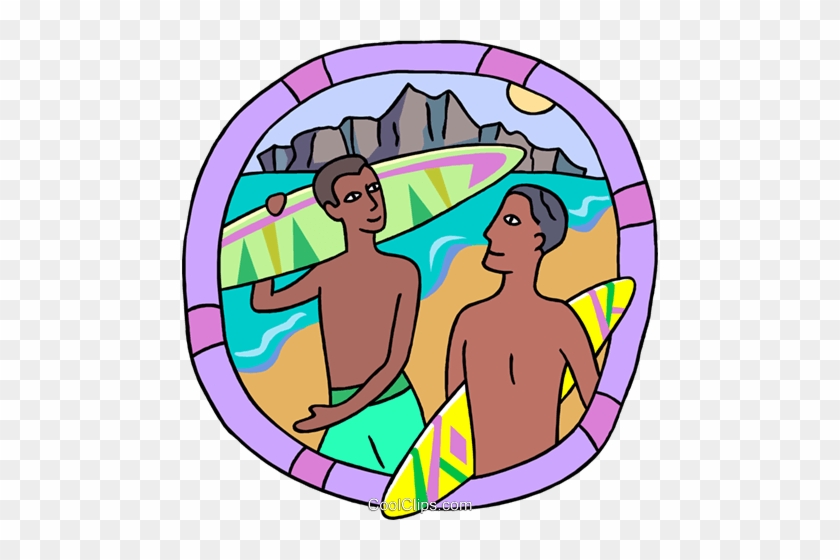 Young African American Surfers Royalty Free Vector - Young African American Surfers Royalty Free Vector #1175560