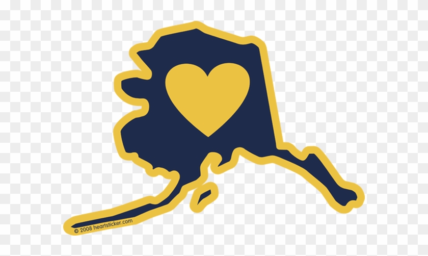 Ak Heart In Alaska Sticker - Alaska #1175574