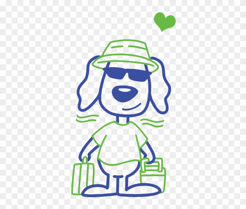 Dog With Sun Glasses And Suitcases - Suitcase #1175670