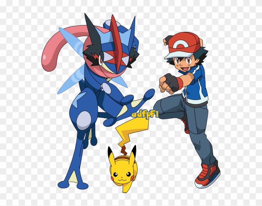 Ash , Pikachu Y Greninja Ash (02) By Adfpf1 - Pokemon Ash Greninja And Pikachu #1175807