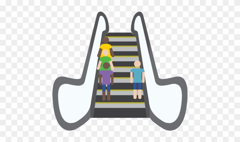 Css Floats Explained By Riding An Escalator Â€“ Freecodecamp - Escalator With People Clipart #1175838