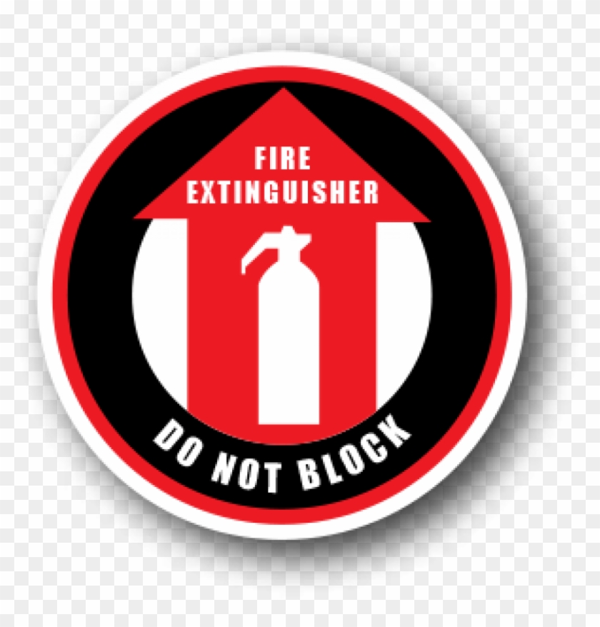 Safety Sign, Fire Extinguisher Do Not Block - Ergomat - Durastripe Circular Peel & Stick Floor #1175986