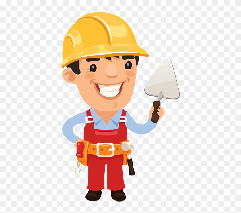 happy construction workers cartoon