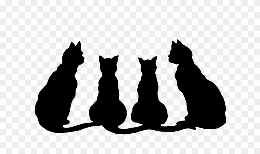 Cute Cats Black And White Clipart - Cats Silhouette Png #1176548