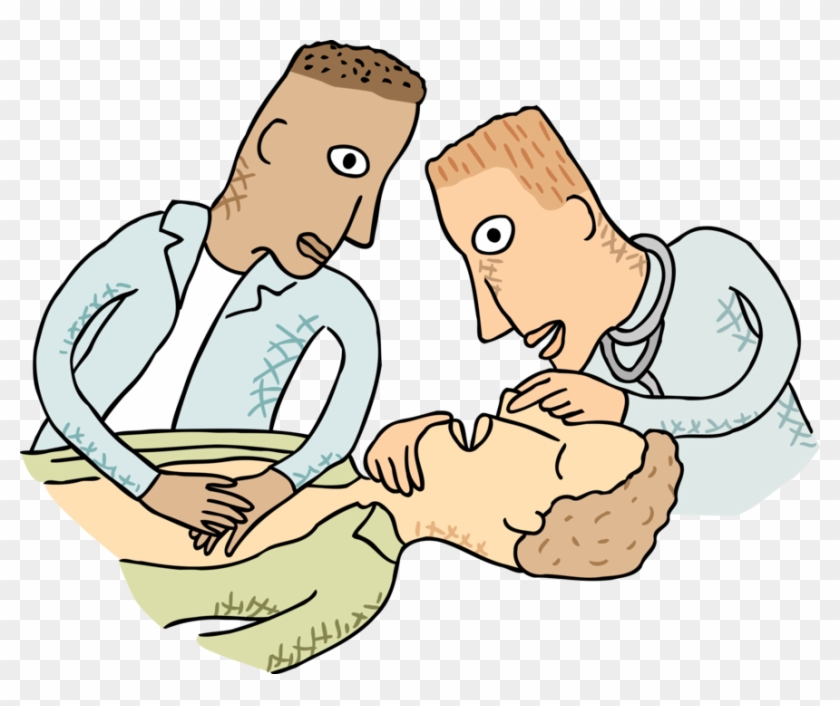 Vector Illustration Of Person Receiving Mouth To Mouth - Mouth To Mouth Resuscitation #1176641