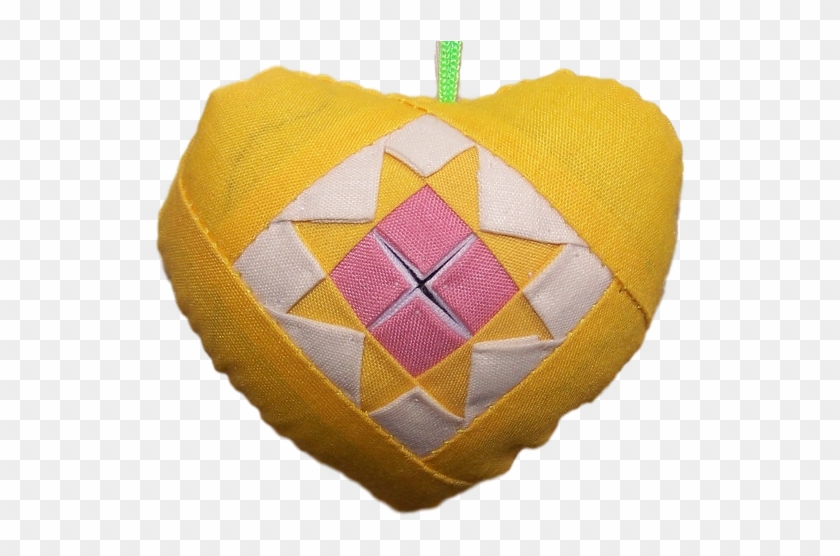 Yellow Heart Patchwork Ornament - Patchwork #1176732