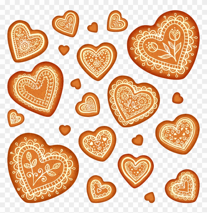 Cookie Gingerbread Heart Shape - Vector Graphics #1176738