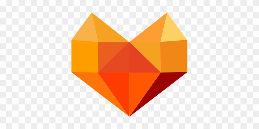 Heart Graphics Vector Orange 3d Heart Hear - Grafis Vektor Png #1176758