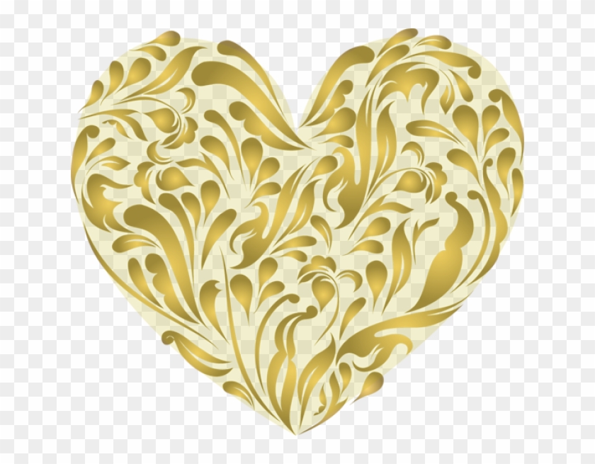 Gold Heart Clipart No Background - Golden Heart With No Background #1176824