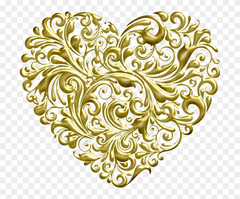 Cartoon Painted Gold Heart-shaped Pattern - Cartoon Painted Gold Heart-shaped Pattern #1176832