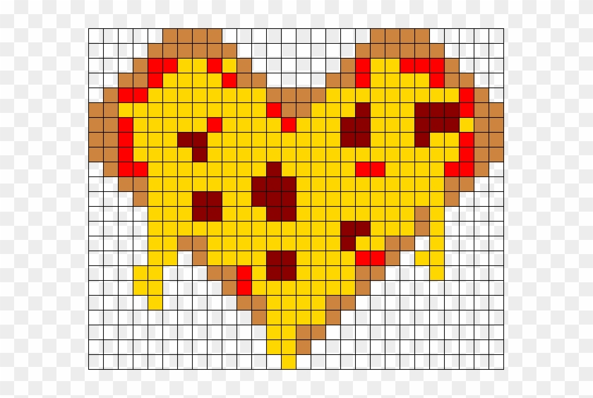 Pizza Heart Perler Bead Pattern / Bead Sprite - Pizza Pixel Art Template #1176840