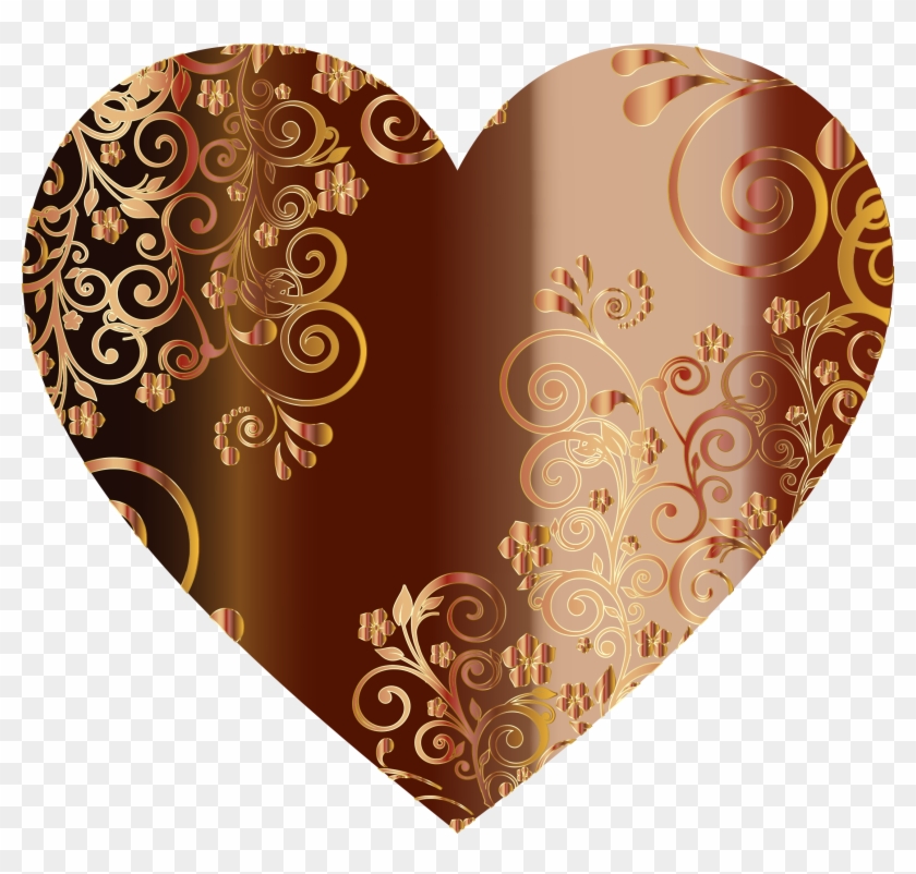 Floral Flourish Heart 12 - Clip Art #1176846