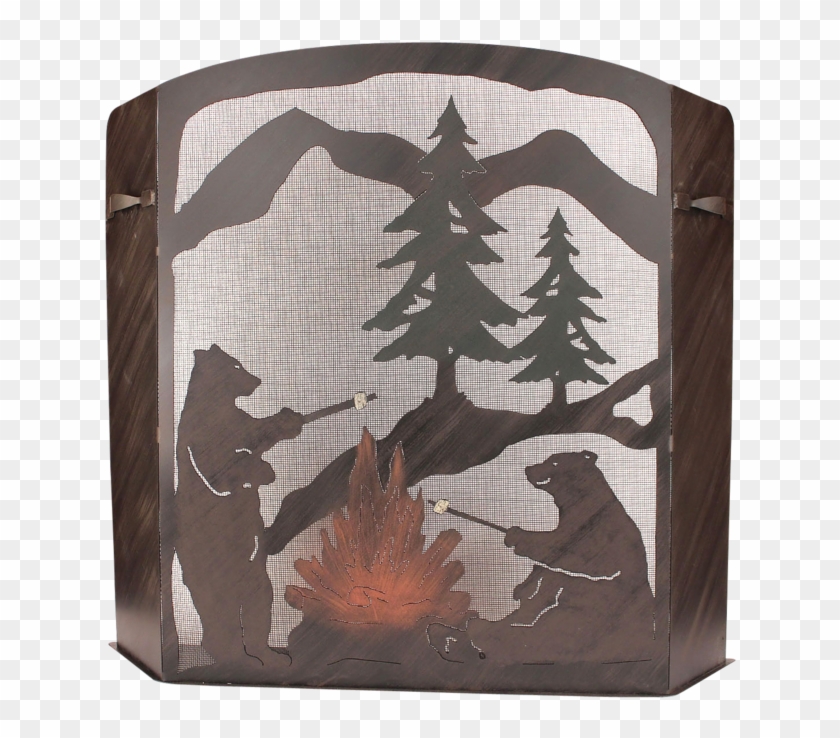 Small Iron Bears Roasting Marshmallows Scene Fireplace - Black Forest Decor Small Bears Roasting Marshmallows #1176865