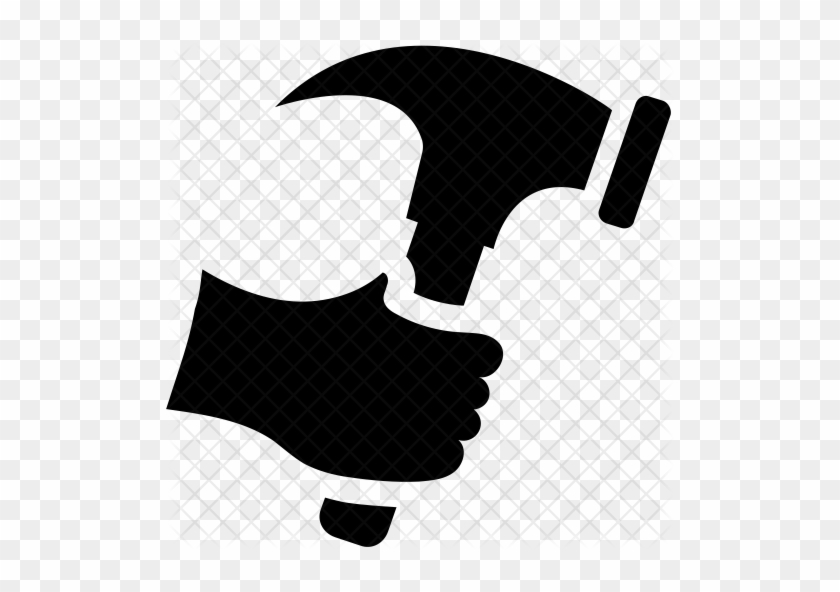 Hammer In Hand Icon - Illustration #1177123