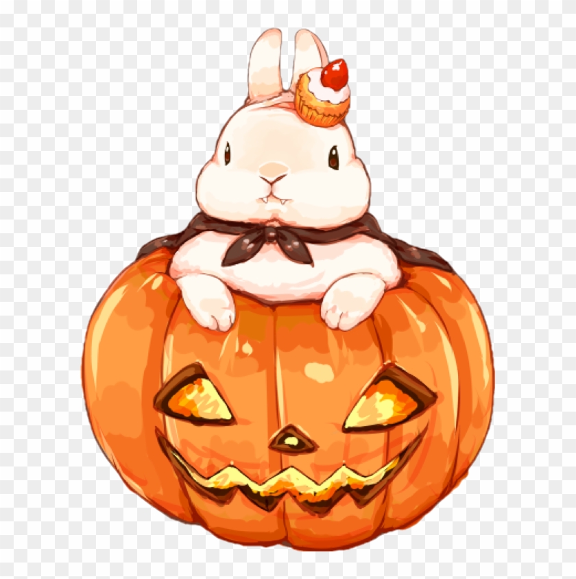 Bunny In Pumpkin By Rosemoji - Jack-o'-lantern #1177202