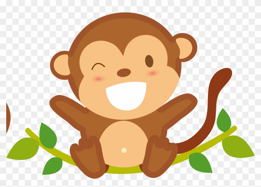 Cartoon Monkey Baby Play Hd Picture - Vector Graphics #1177281