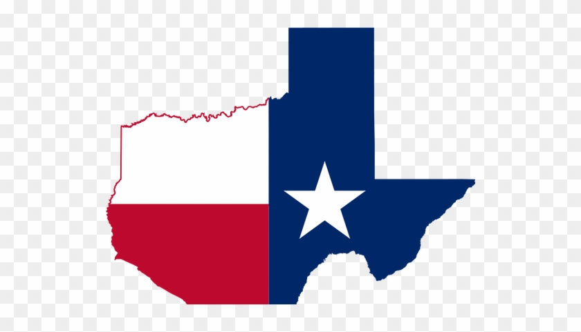 Texas Outline With Flag - Flag Of Texas #1177424