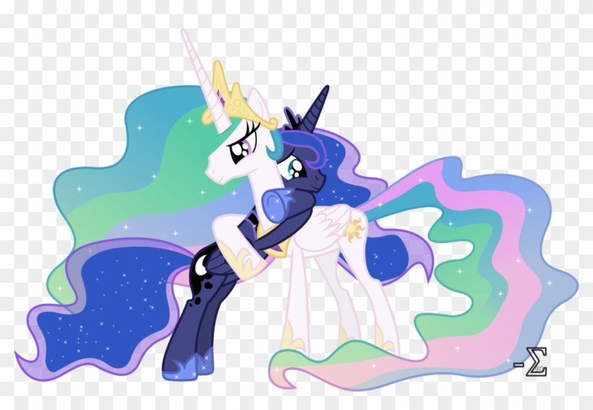 Celestia And Luna Hugging - My Little Pony Princess Celestia #1177555