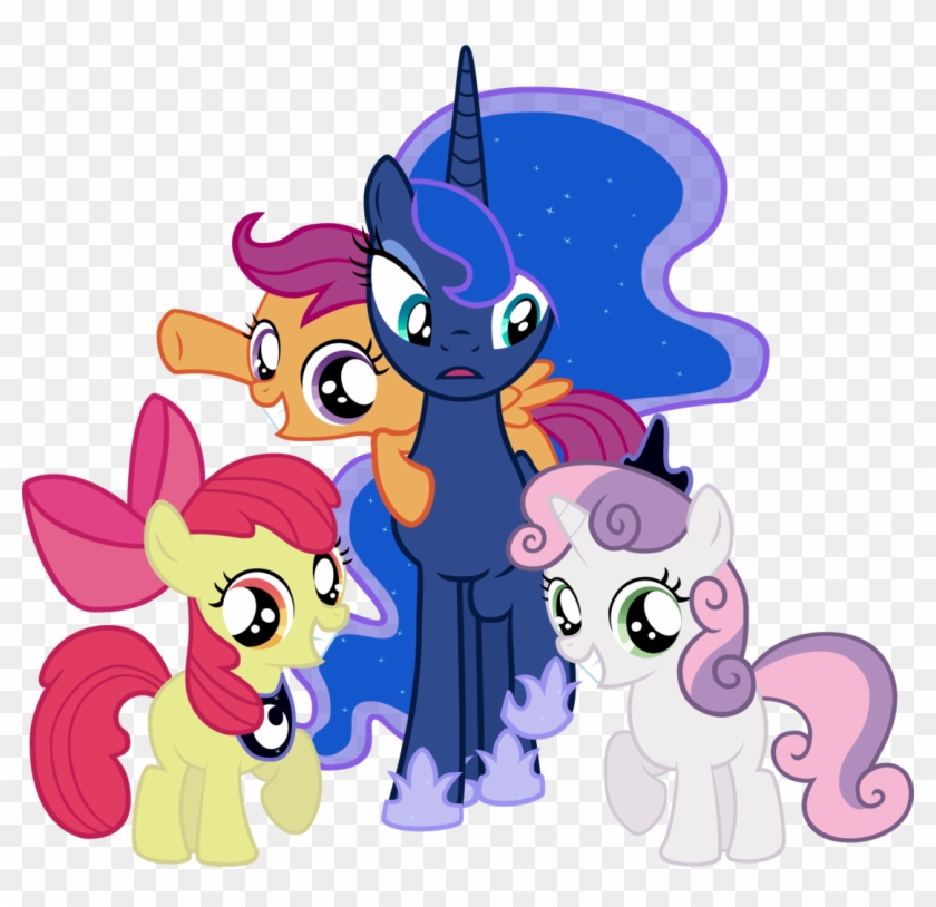 Absurd Res, Accessory Swap, Apple Bloom, Artist - Mlp Apple Bloom And Princess Luna #1177622