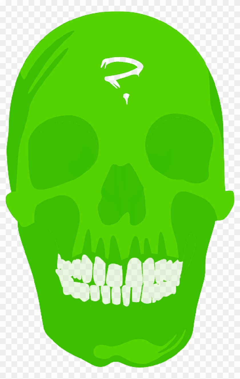 Green, People, Skull, Bones, Halloween - Green Skull Png #1177705