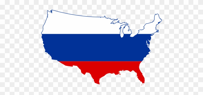 This Image Rendered As Png In Other Widths - Russian Flag Over Usa #1177851