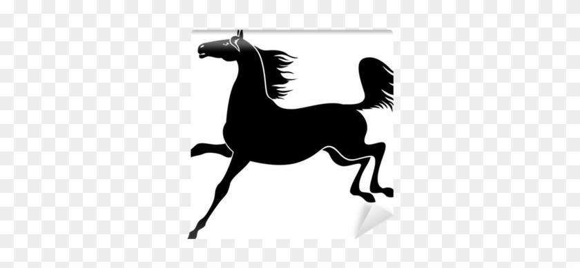 Silhouette Of Graceful Horse Galloping Wall Mural • - Horse #1178133