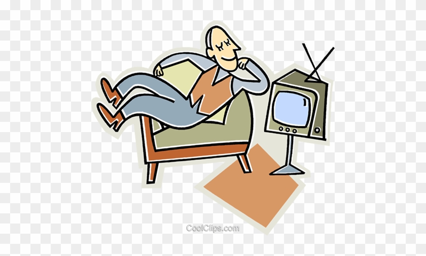 Man Watching Television Royalty Free Vector Clip Art - Mann Vor Fernseher #1178212