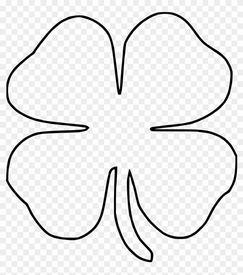 Four-leaf Clover Drawing Clip Art - White 4 Leaf Clover #1178743