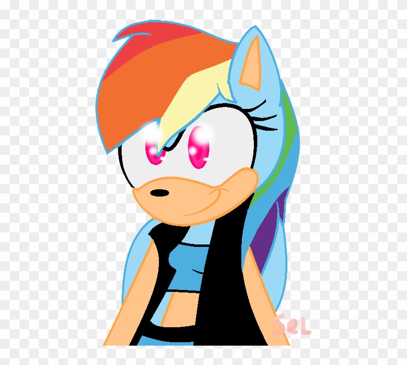 Rainbow Dash Sonic Version By Selena Angel The Dog - Cartoon #1178803