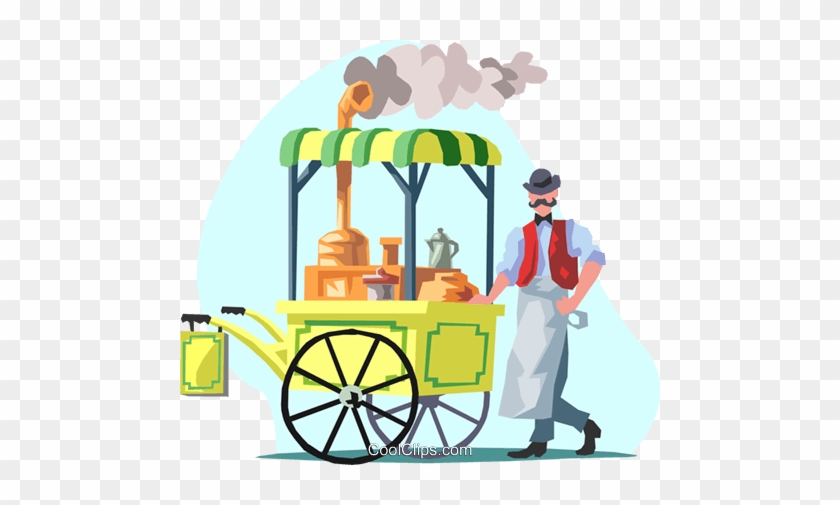 Coffee Wagon Royalty Free Vector Clip Art Illustration - Coffee Wagon Royalty Free Vector Clip Art Illustration #1178920