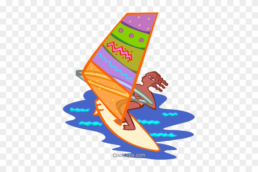 Windsurfing Royalty Free Vector Clip Art Illustration - Windsurfing #1179200